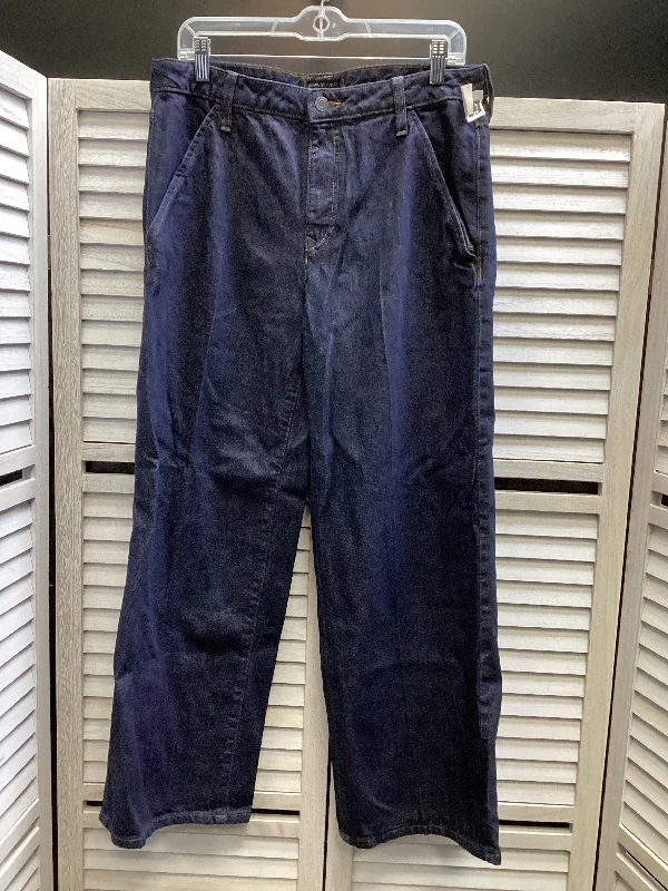 Jeans Flared By Banana Republic In Blue Denim, Size: 12