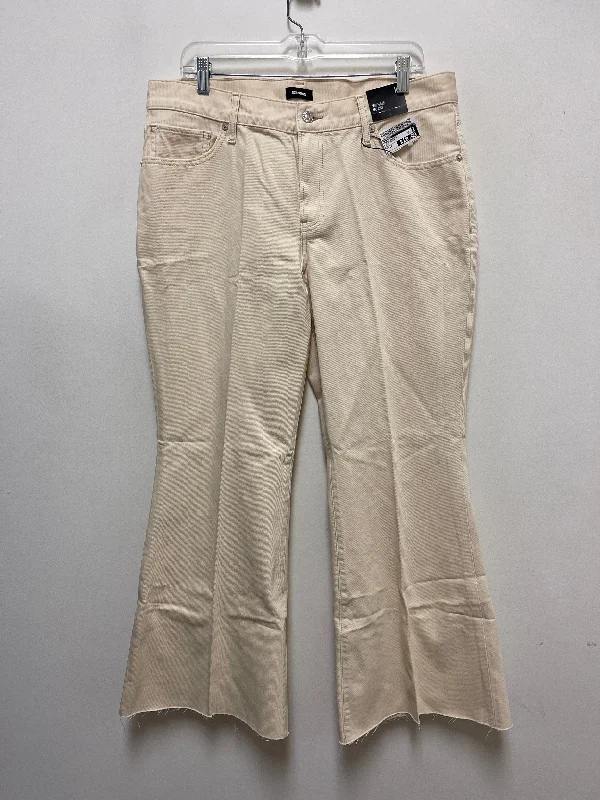 Jeans Flared By Express In Cream Denim, Size: 14