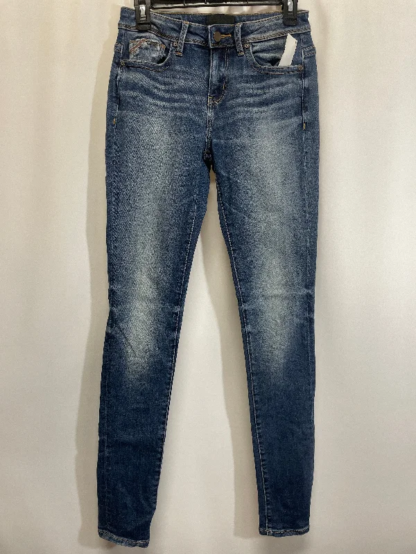 Jeans Skinny By Buckle Black In Blue Denim, Size: 2