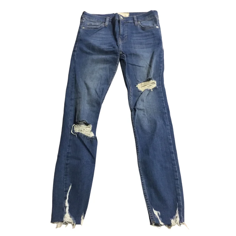 Jeans Skinny By Free People In Blue Denim, Size: 0