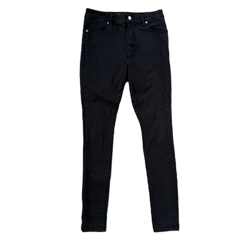 Jeans Skinny By Good American In Black Denim, Size: 14