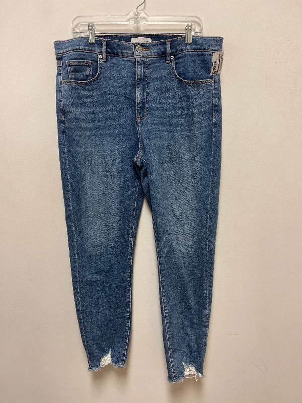 Jeans Skinny By Loft In Blue Denim, Size: 14