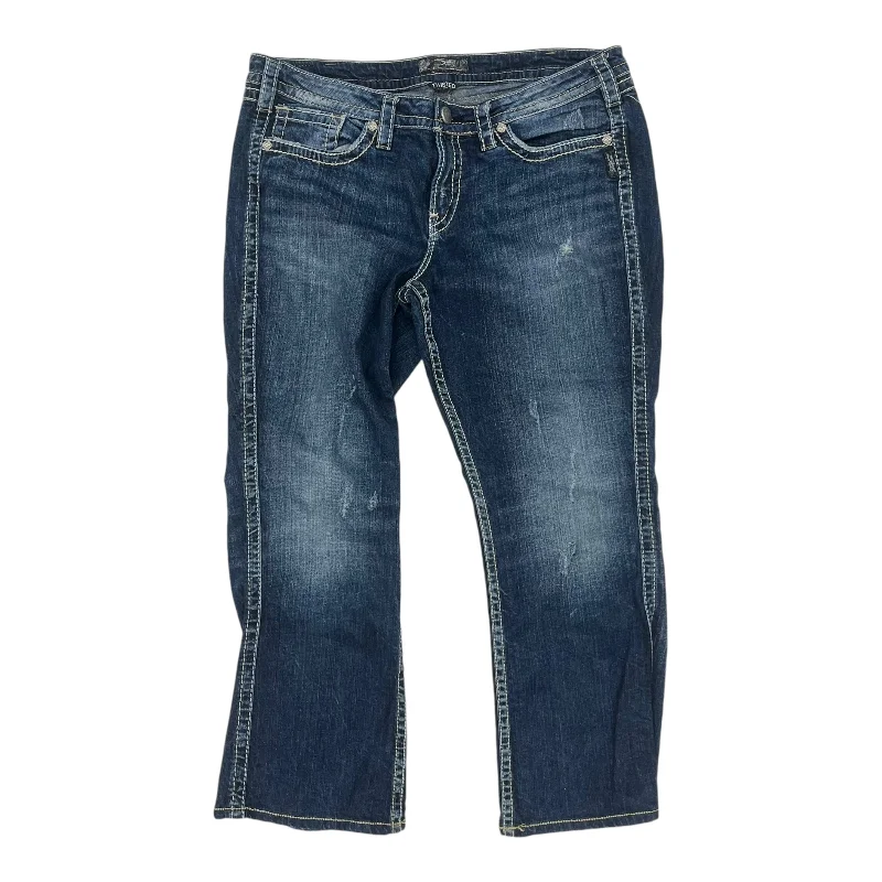 Jeans Straight By Silver In Blue Denim, Size:18