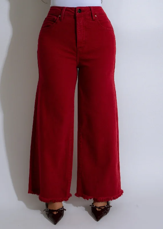 Sable Flare Jeans Red