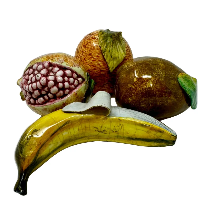 Set of 4 Art Ceramic Fruits