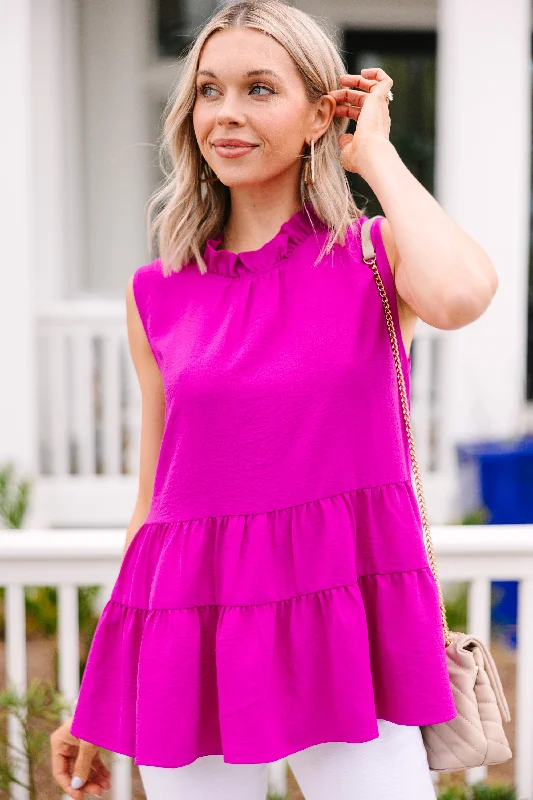 Get A Reaction Fuchsia Pink Tiered Tank