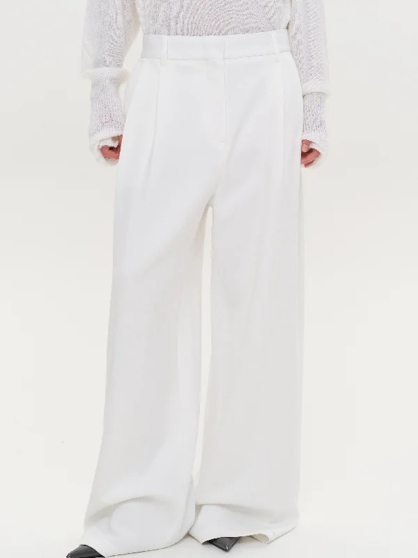 Tailored Sweat Wide Trousers, White