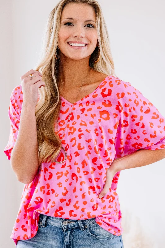 You've Got It Pink Leopard Top