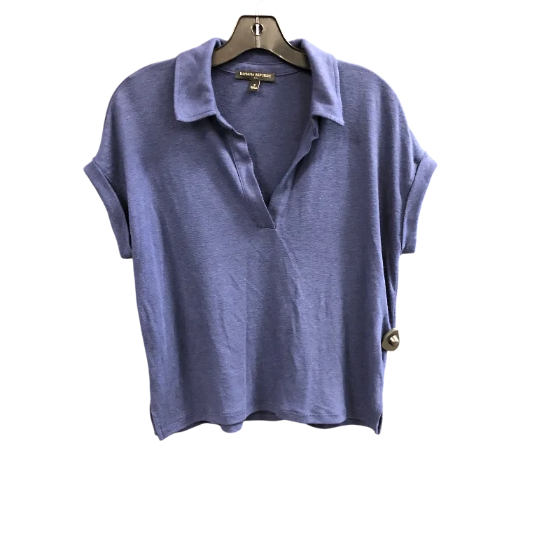 Top Short Sleeve By Banana Republic In Blue, Size: S