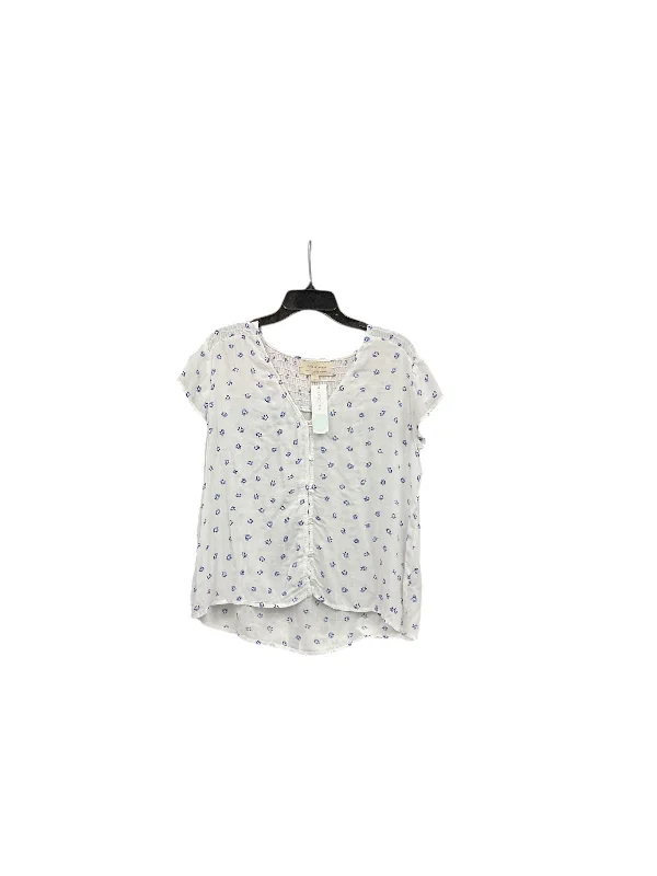 Top Short Sleeve By Cloth & Stone In White, Size: M