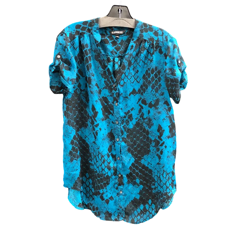 Top Short Sleeve By Express In Teal, Size: S