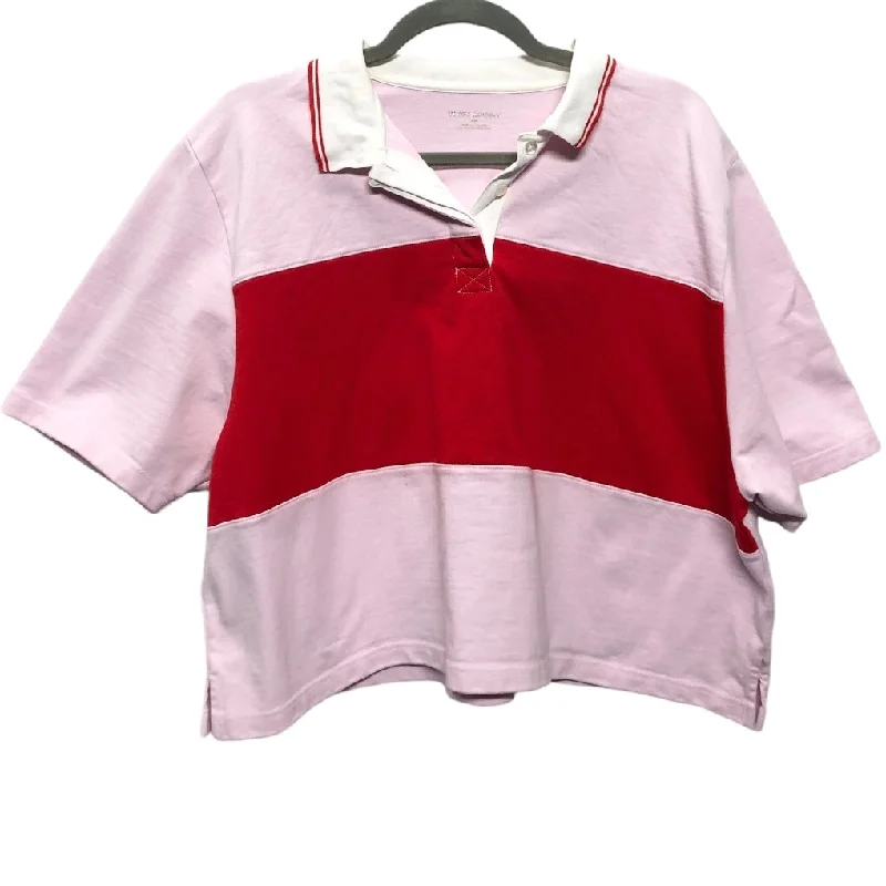 Top Short Sleeve Designer By Tory Burch In Pink & Red, Size: L