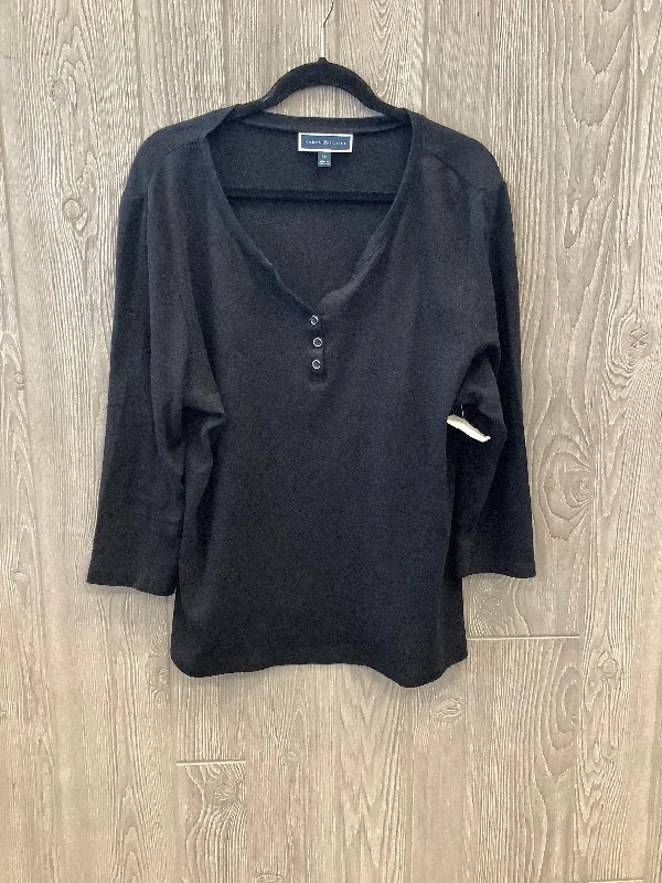 Top Long Sleeve By Karen Scott In Black, Size: Xl