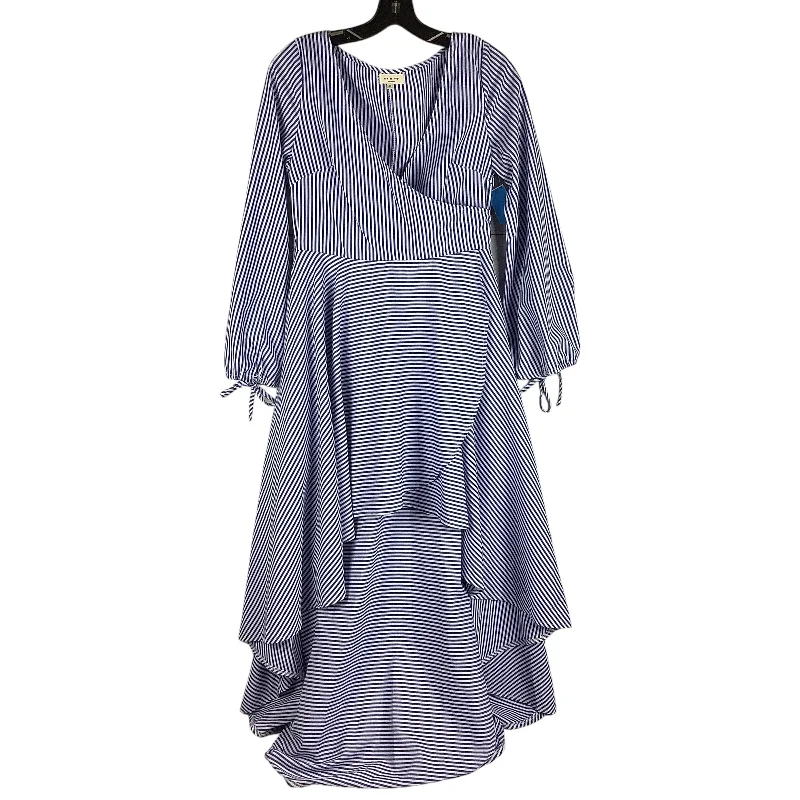 Dress Casual Maxi By Cmc In Blue & White, Size: M