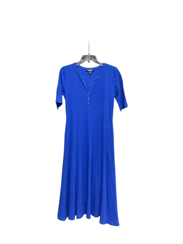 Dress Casual Maxi By Lauren By Ralph Lauren In Blue, Size: Xl