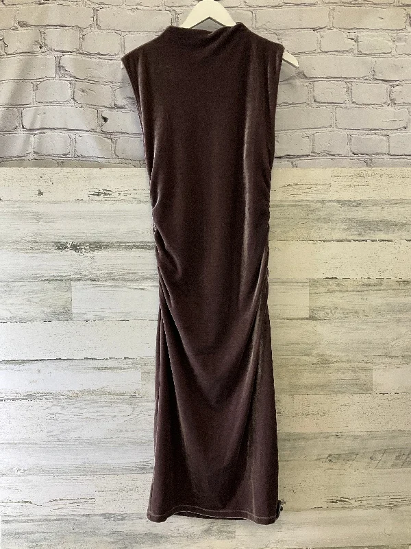 Dress Casual Midi By A New Day In Taupe, Size: S