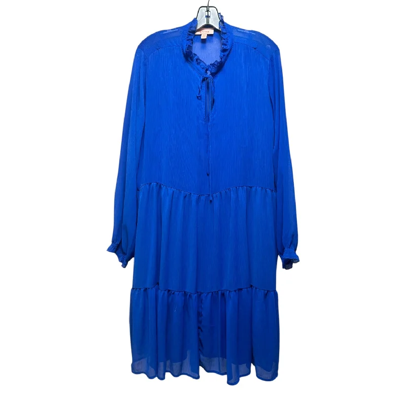 Dress Casual Midi By Evri In Blue, Size: 2x