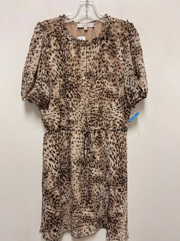 Dress Casual Midi By Loft In Animal Print, Size: L