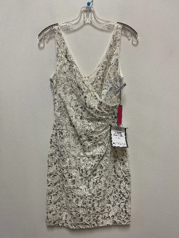 Dress Party Midi By Vince Camuto In Silver & White, Size: Xs