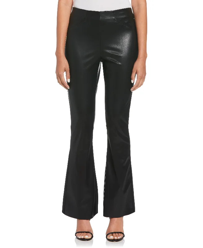 Vegan Leather High Waist Bootcut Pant