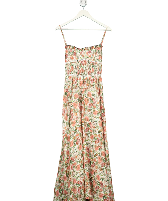 LUG VON SIGA Green Melody Floral Linen Maxi Dress UK 8