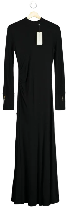 Mint Velvet Black Ribbed Jersey Maxi Dress UK XS