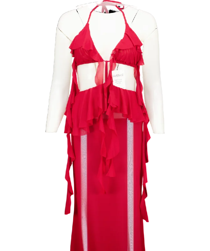 Natalie Rolt Red Ariel Maxi Dress UK 6