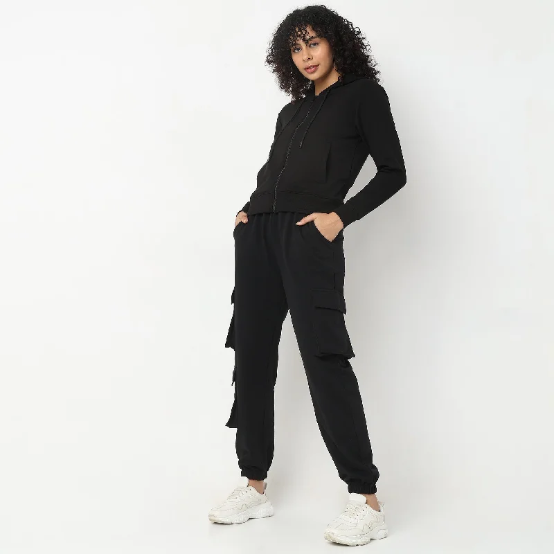 Regular Fit Solid Joggers