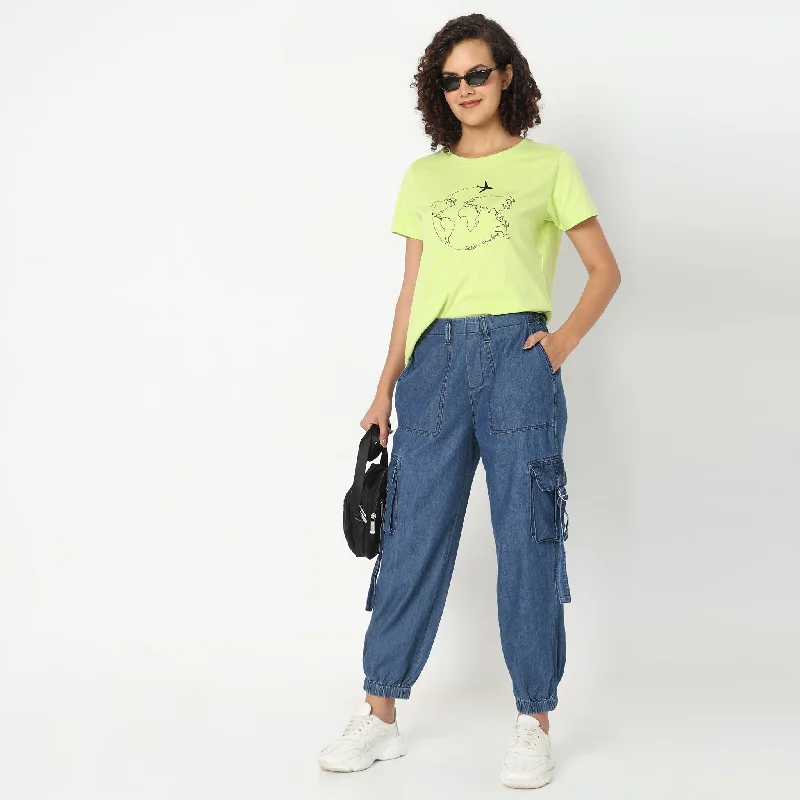 Regular Fit Solid Trousers