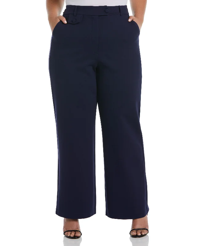 Plus Size Wide Leg Ponte Trouser