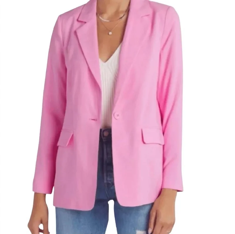 Carmen Long Sleeve Loose Blazer In Bon Bon