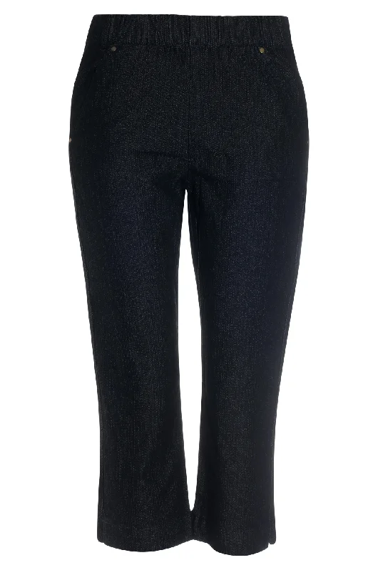 Pull on Mid Calf Jeans | BLACK | 6595AR