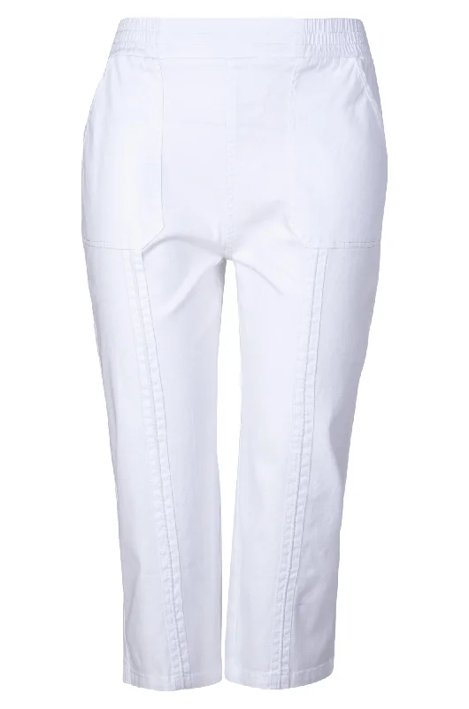 Pull on Mid Calf Pants | WHITE | 6816A1