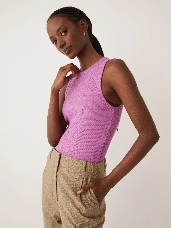 The Ribbed Racer Tank Top in Mulberry