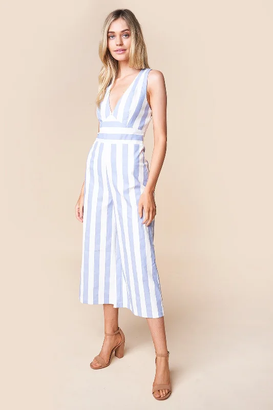 Bahama Mama Striped Halter Jumpsuit