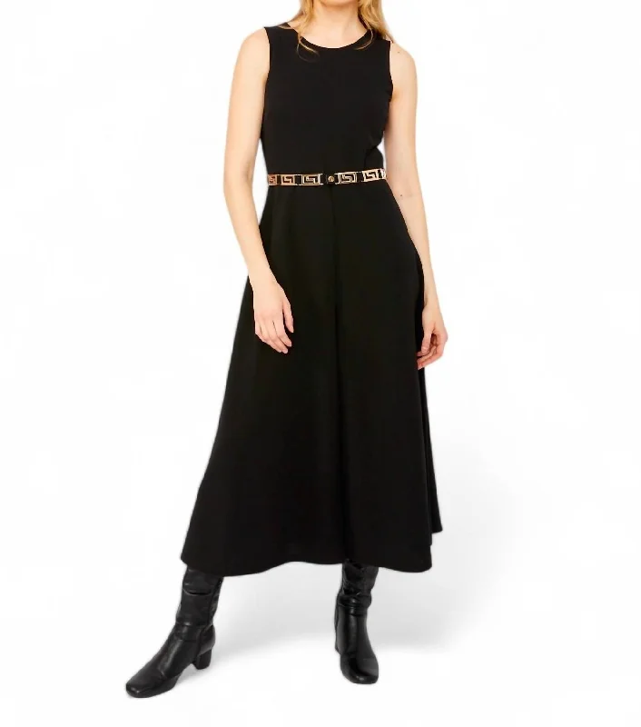 Belted Full-Length Jumpsuit In Black