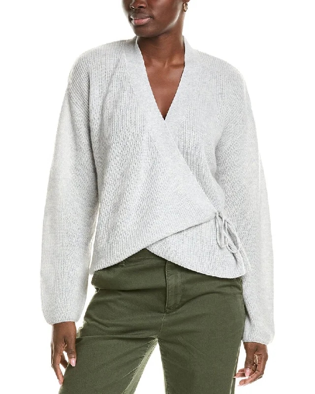 Brodie Cashmere Wool & Cashmere-Blend Ribbed Wrap Cardigan