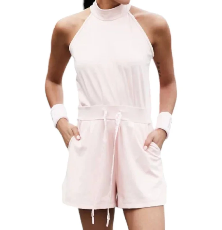 Leylah Romper In Pale Pink