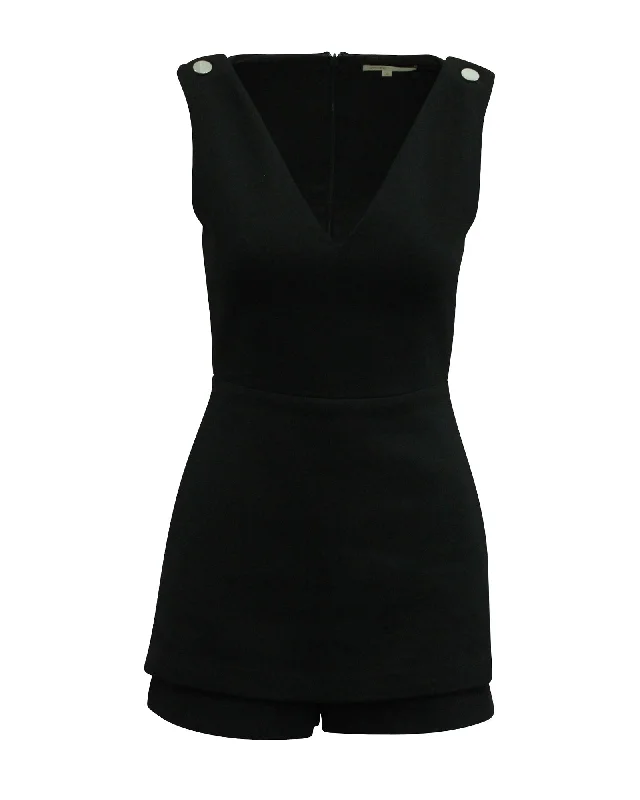 Maje Irisa Sleeveless Playsuit in Black Polyester