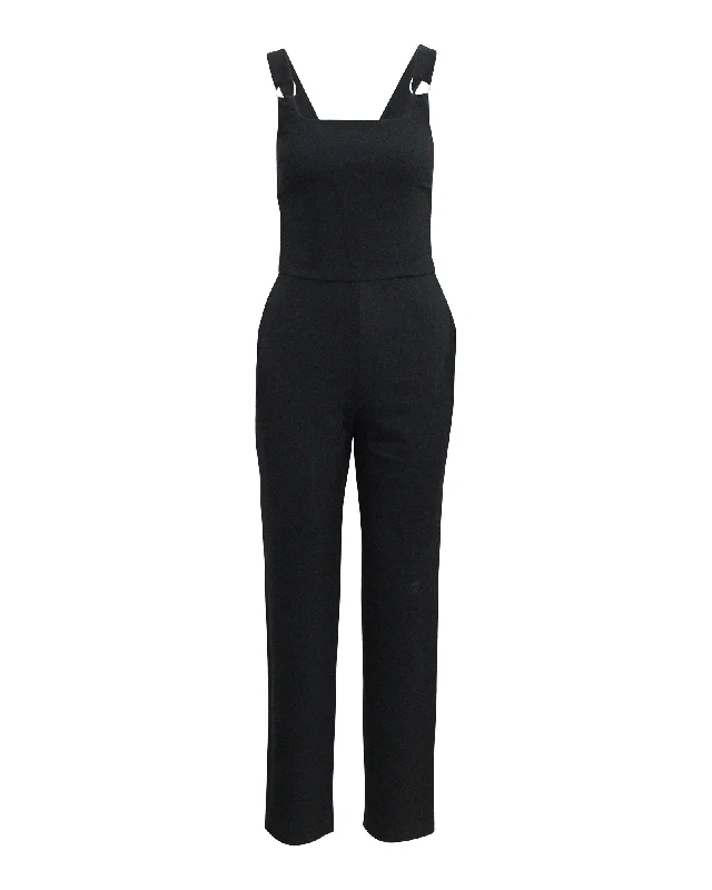 Maje Square Neck Jumpsuit in Navy Blue Polyester