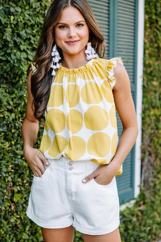 On My Mind Mustard Yellow Polka Dot Tank