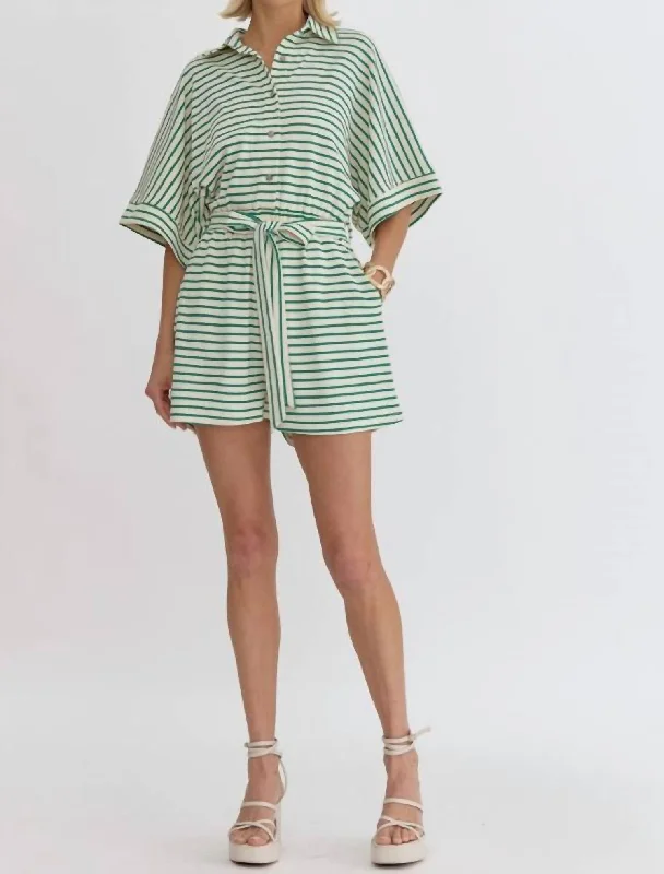 Seaside Romper In Green