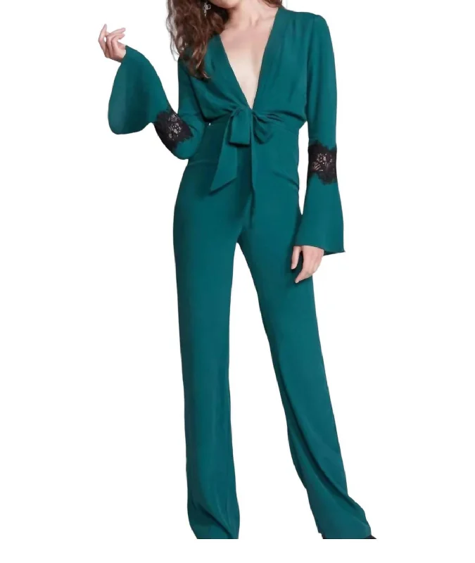 Stevie Jumpsuit In Green And Black